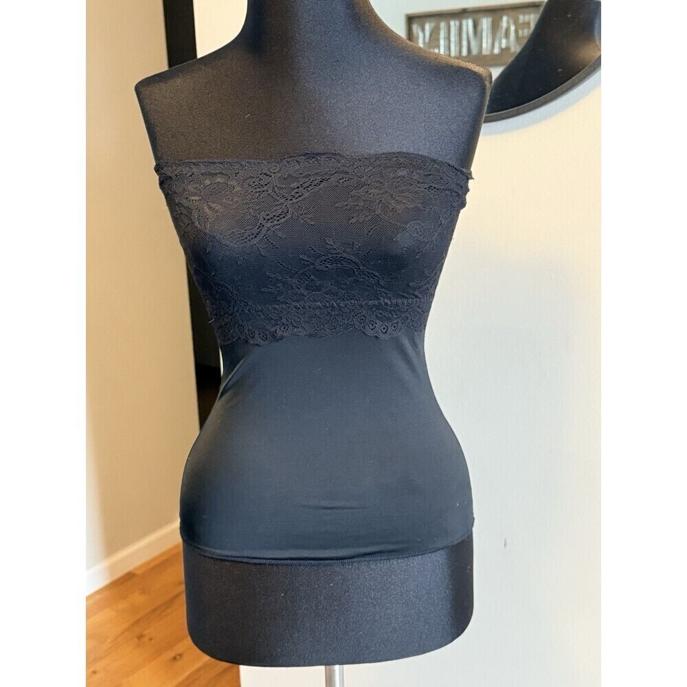 Spanx Lace Shapewear Womens Small Black Strapless Stretch Seamless Slimming